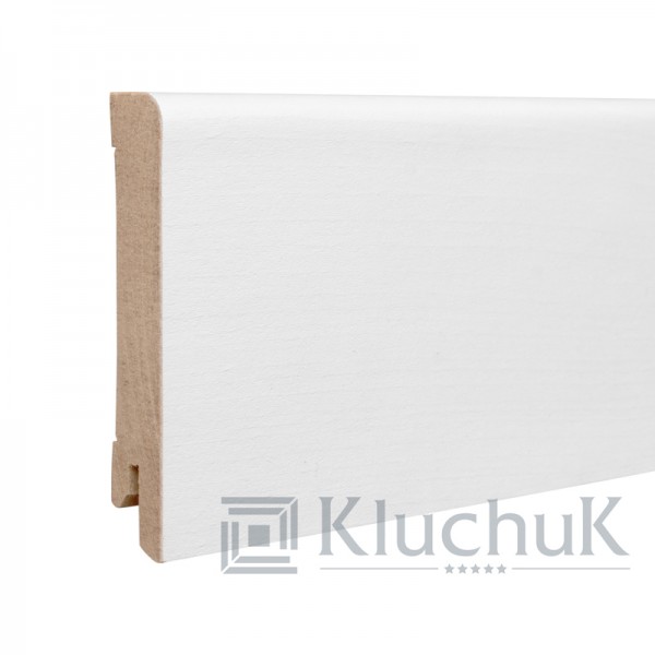 Плинтус Kluchuk MDF Шпон 80 Прямой Белый