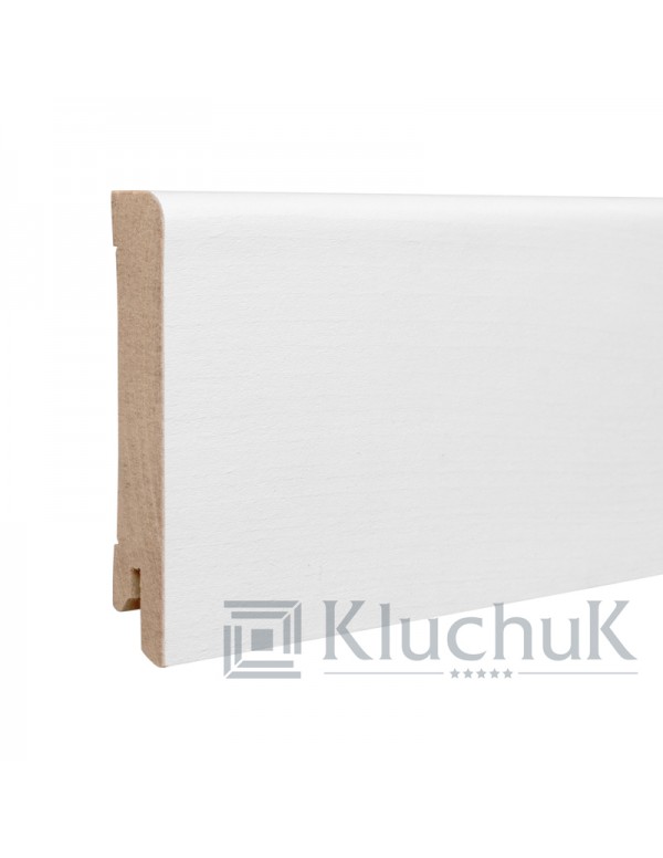 Плинтус Kluchuk MDF Шпон 80 Прямой Белый
