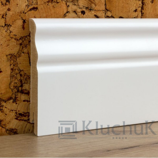 Плинтус Kluchuk MDF Белый Крашенный  100 Волна