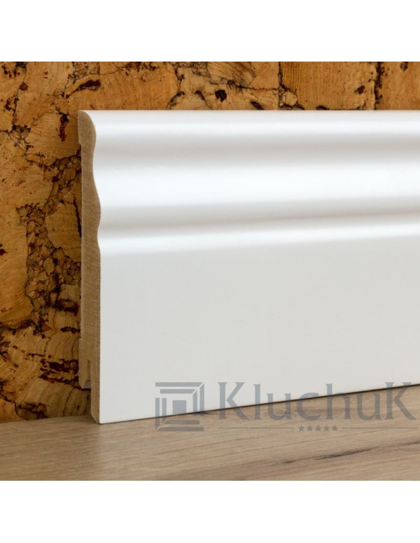 Плинтус Kluchuk MDF Белый Крашенный  100 Волна